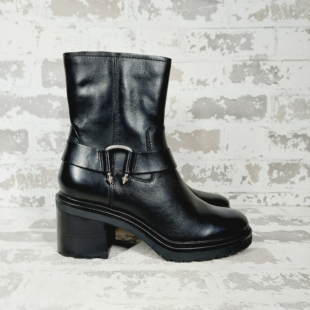 Black Leather Ankle Boots - Picture 6 of 11
